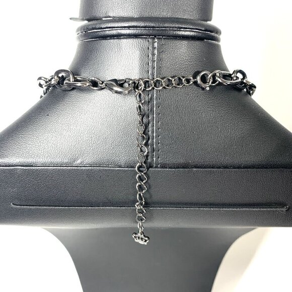 Juicy Couture Chunky Chainlink Riviere Style Necklace Reversible Gold/Silver - Picture 3 of 4